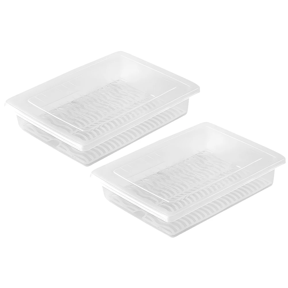 

2pcs Airtight Food Storage Containers Fridge Box for Bacon Keeper Refrigerator Kitchen Boxes Fruit Vegetable Storage Home Bin