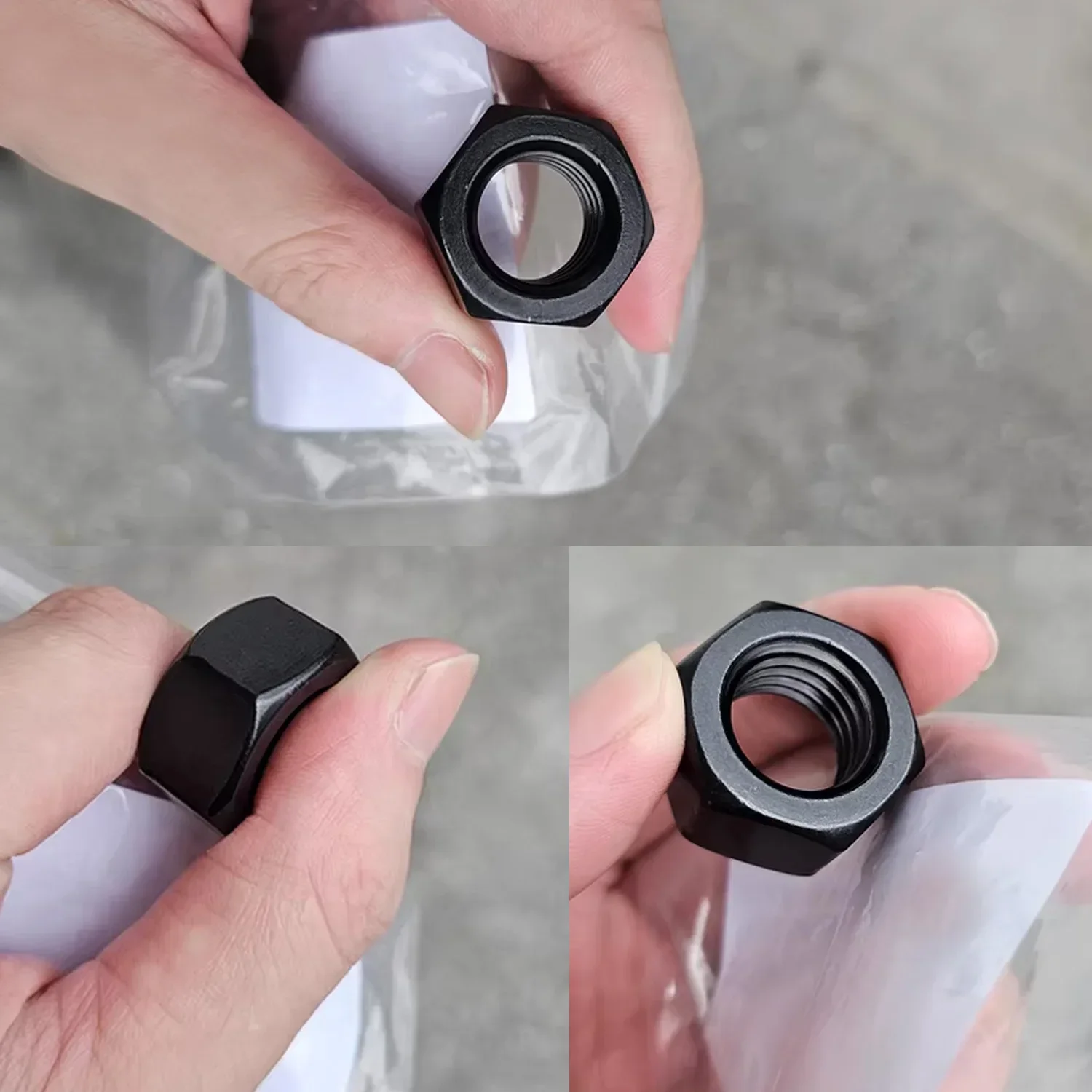 1/2/5/10/50pcs DIN934 Hexagon Nut M2 M2.5 M3 M3.5 M4 M5 M6 M8 M10 M12 M16 M18 M22 M24 Black Grade 8.8 steel Hex Nut