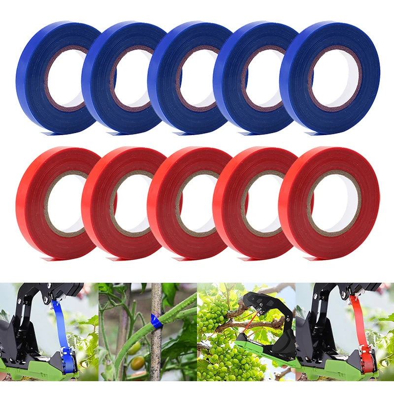 10PCS/20PCS 30m Red Branch Binding Machine Straps Automatic Buckle Gardening Tool Strap for Stem Plants Tomatoes Cucumbers Blue