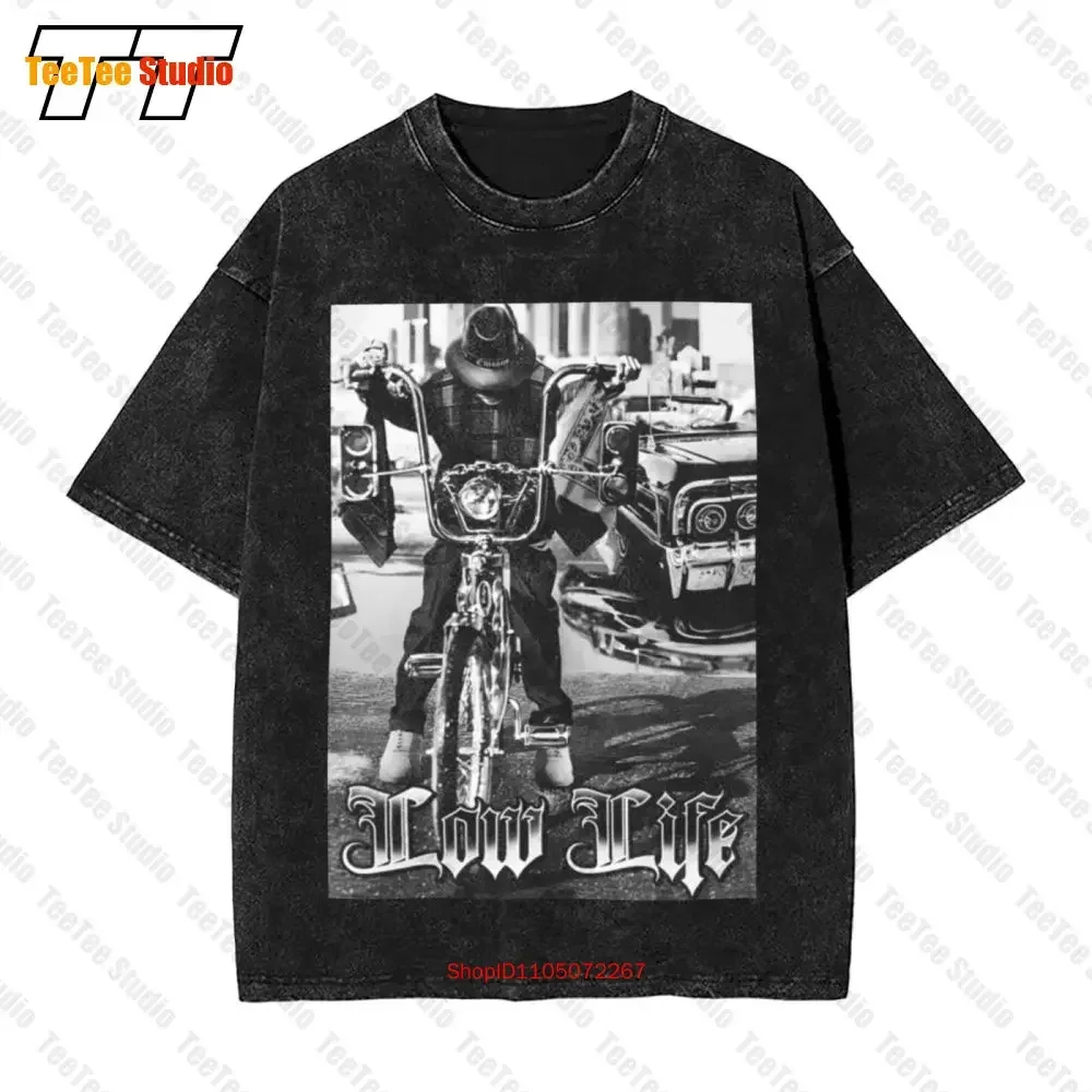 Low Rider Bike Chicano Mens Heavyweight Vintage Oversized T-Shirt Print On Shaka Wear 35M9