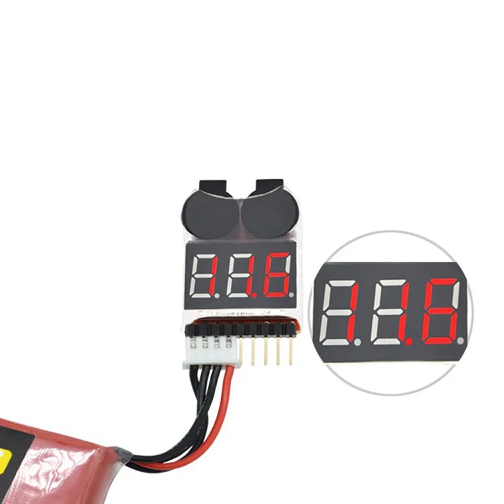 Probador de voltaje de batería Lipo 1S-8S con zumbador de alarma baja para RC coche Drone helicóptero 7,4 V 11,1 V Monitor de batería