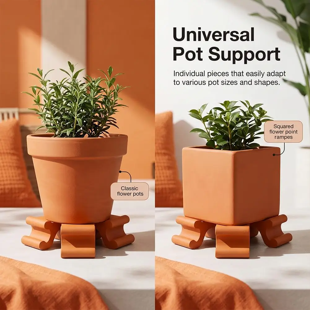 3/6/9PCS Plant Pot Risers Feet Elevator Supports Plastic Flower Pot Base Holder Drainage Ventilate Indoor Outdoor Gardening Tool
