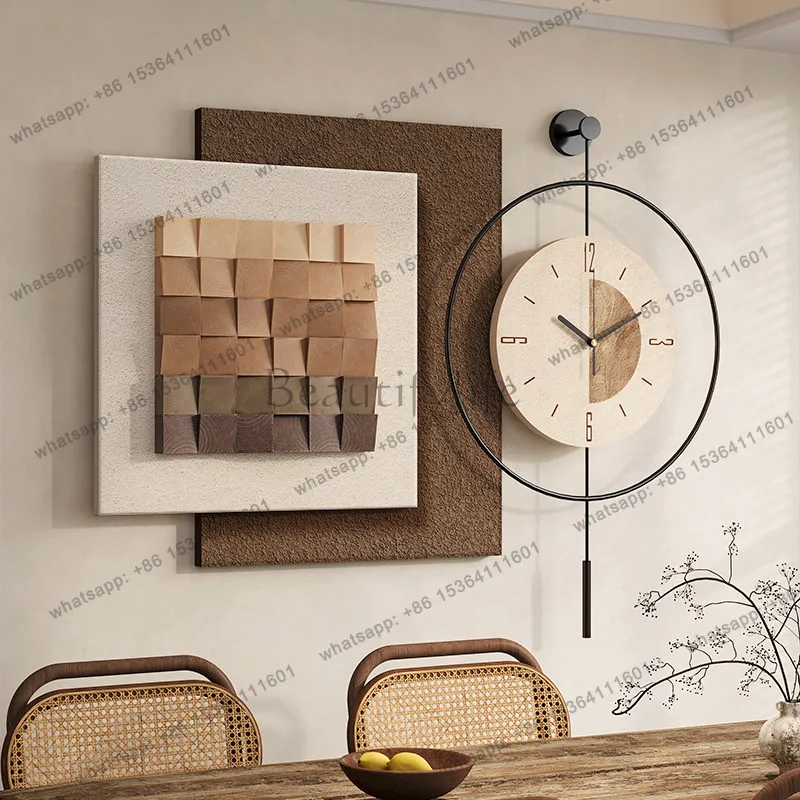 Design Minimalist Wall Watch Fashion Simple Creative Aesthetic Wooden Interior Clock Wall Luxury Nordic Horloge Home Decoration