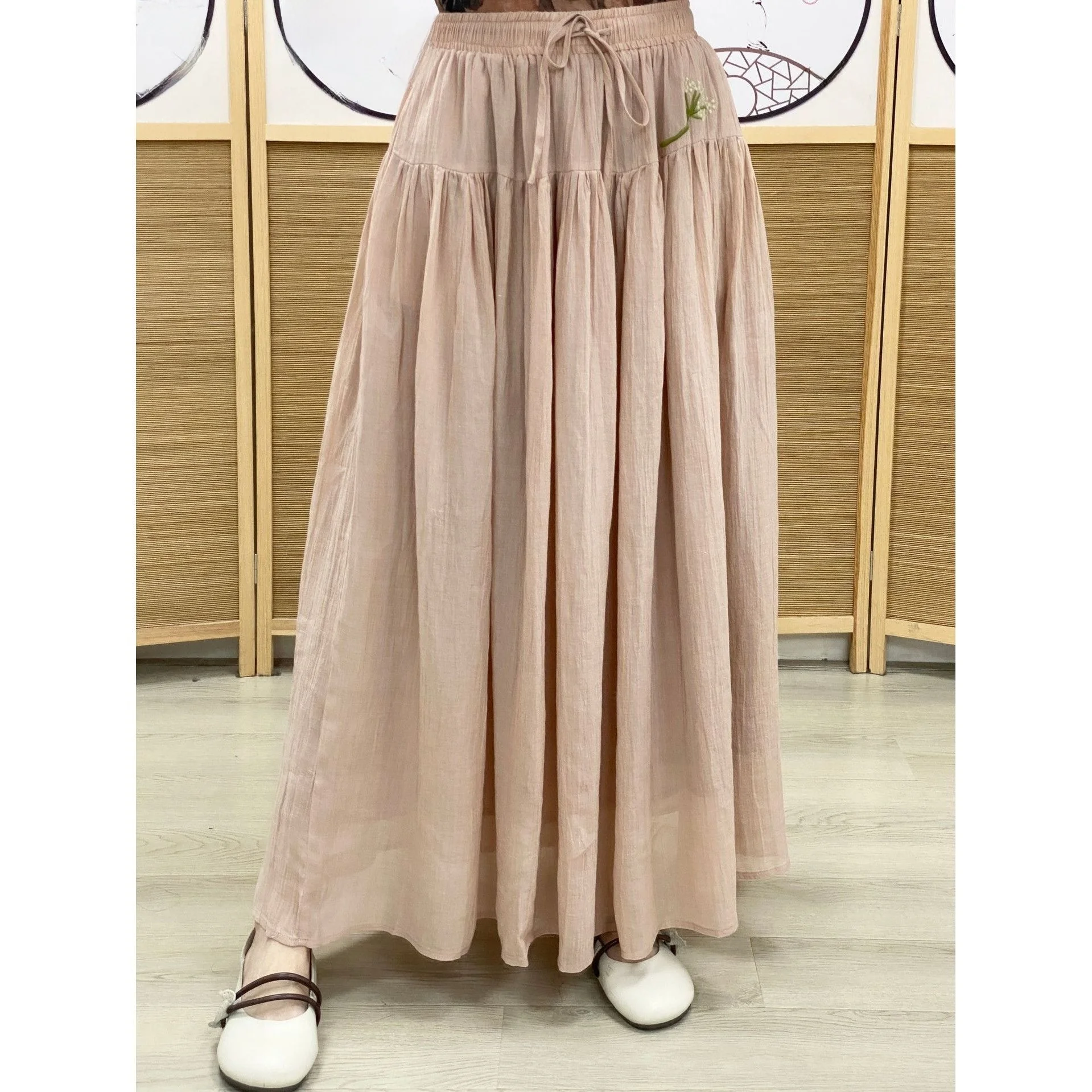 

Летняя удобная юбка с вышивкой, женская свободная юбка Ele Country Sle, большие качели, удобная эластичная талия