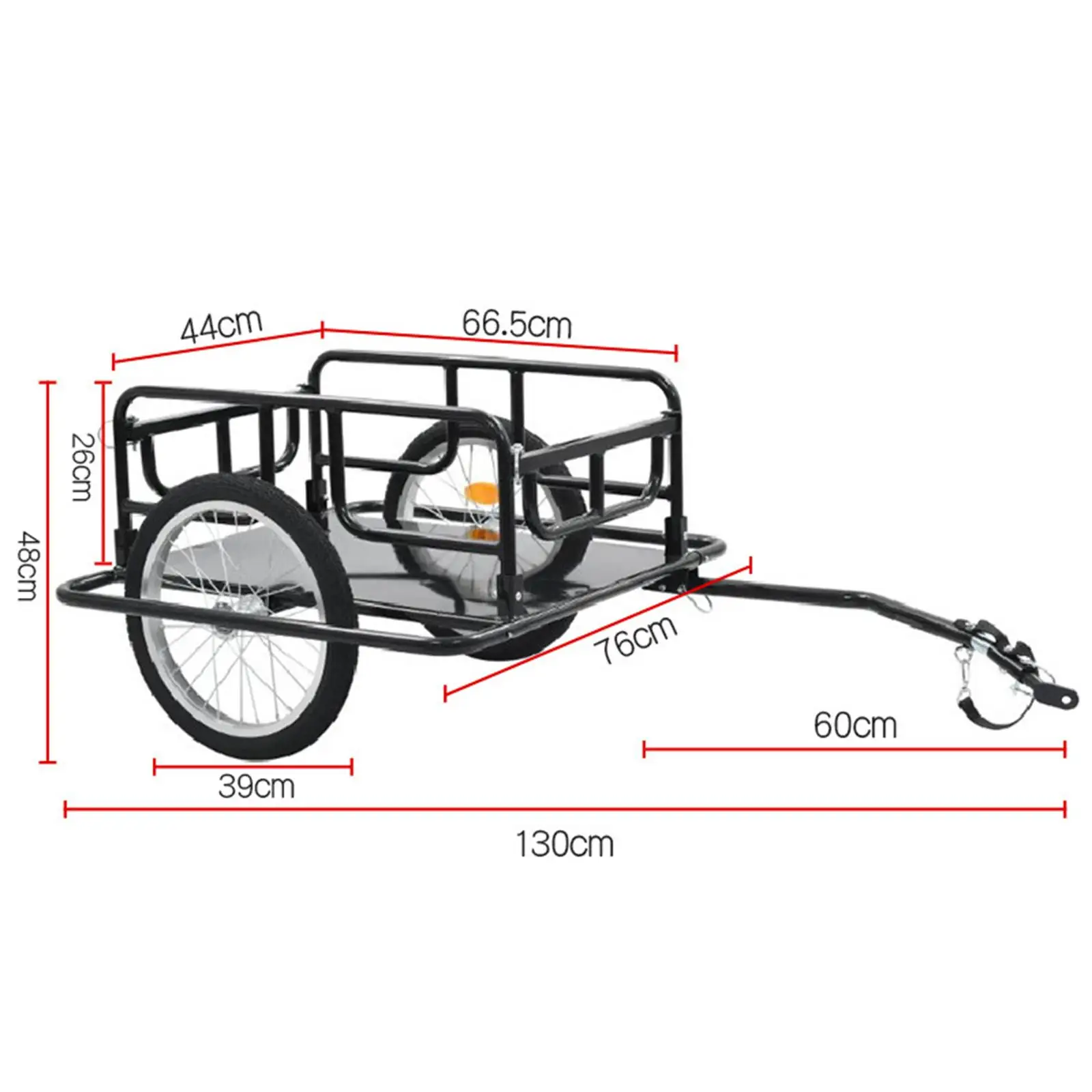 Remolque de vagón de carga para bicicleta, ruedas prácticas de 39 cm para transportar herramientas de plantas