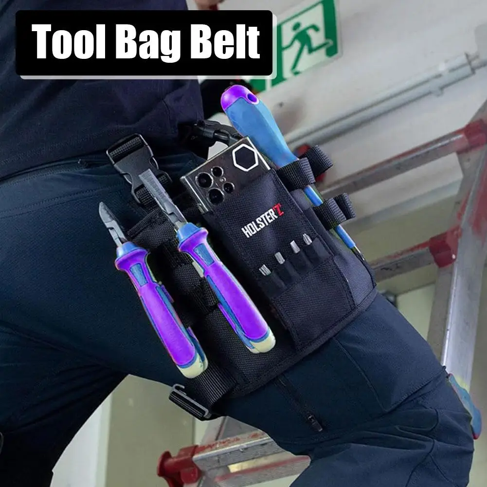 Imagem -05 - Ferramenta Portátil Carpinteiro Bolsa Armazenamento Broca Martelo Cinto Suporte Bolsa de Utilidade Chave de Fenda Kit Novo