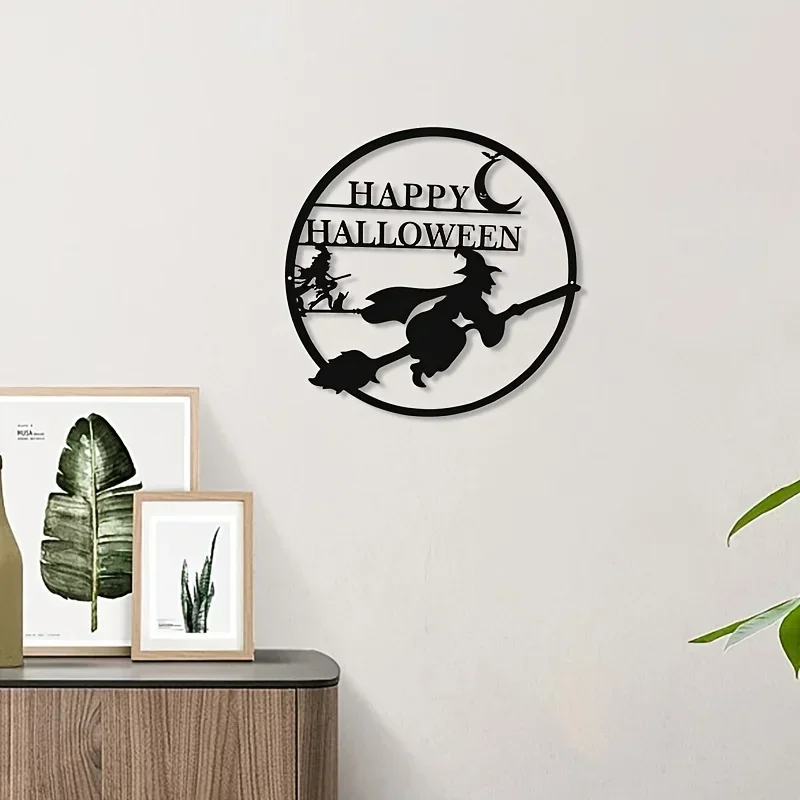 

Hello Young Metal Home Decor Halloween Witch Pattern Boys Girls Wall Decor Room Kindergarten Livingroom Nursery Bedroom Decor St