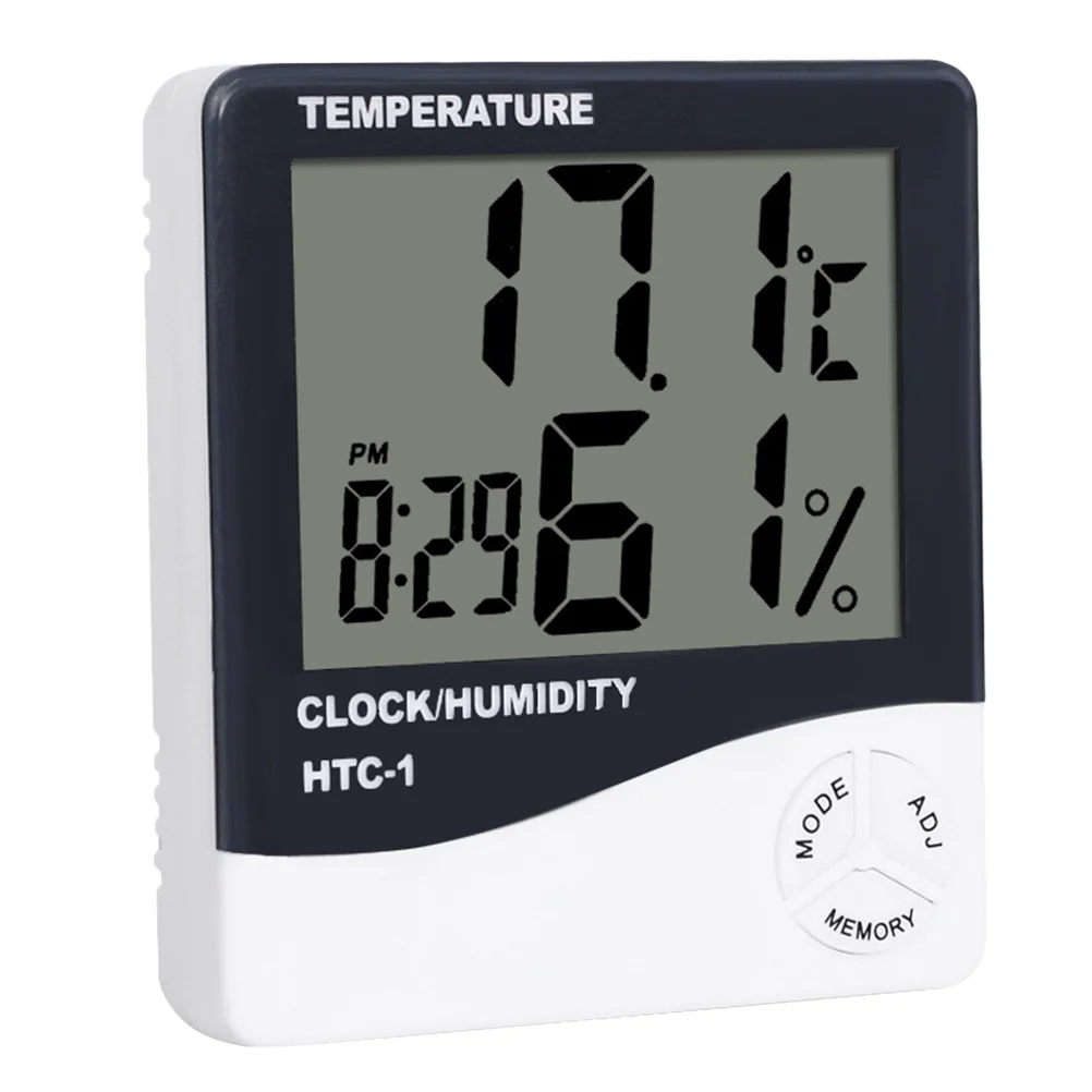 Indoor Electronic Thermometer Alarm Clock Large Screen Thermometer Hygrometer without White indoor thermometer