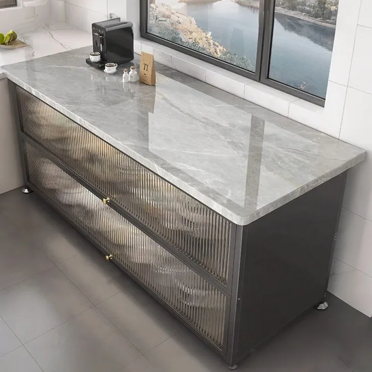 Floor-Standing Multifunctional Kitchen Storage Unit Sideboard Prep Table Cabinet for Organizing Cookware Essential Home Decor