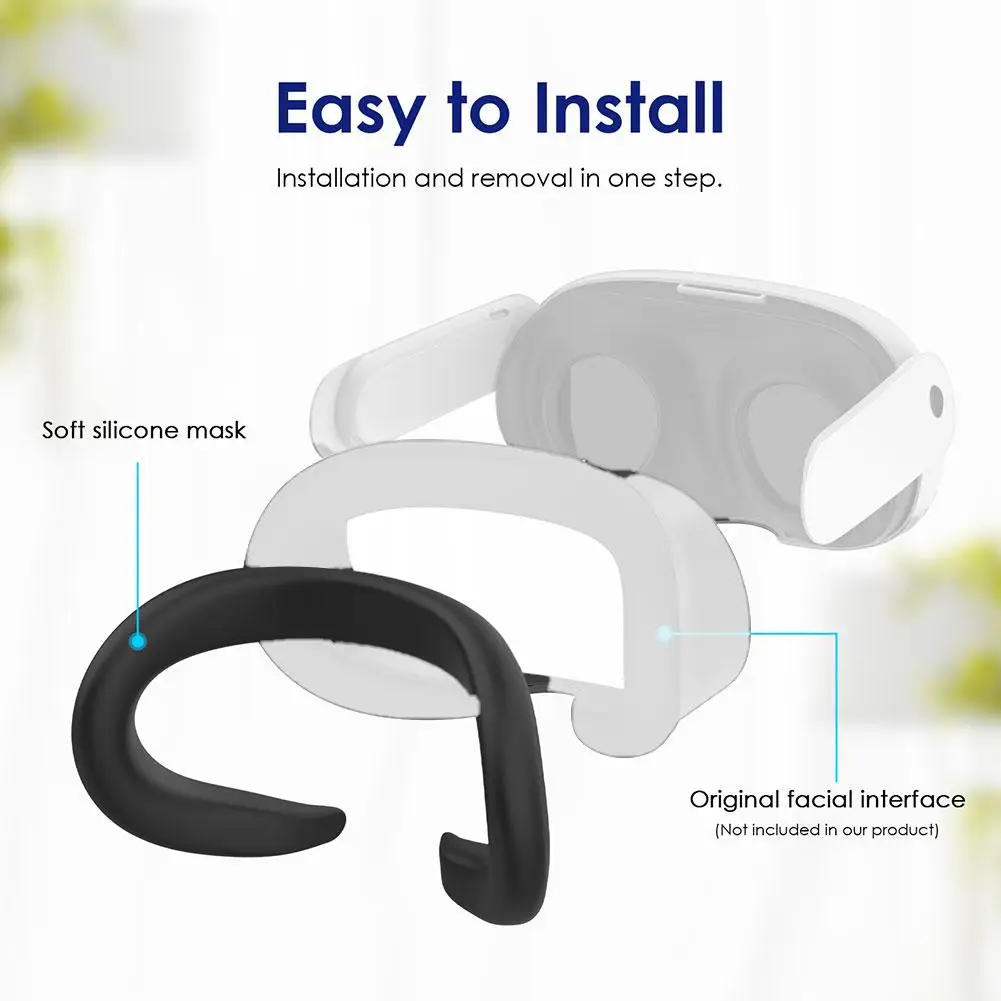 Máscara de silicone para Meta Quest3, Máscara Anti Sweat, VR Óculos Acessório, AR, 1 Pc, Adequado para Óculos, V6C8