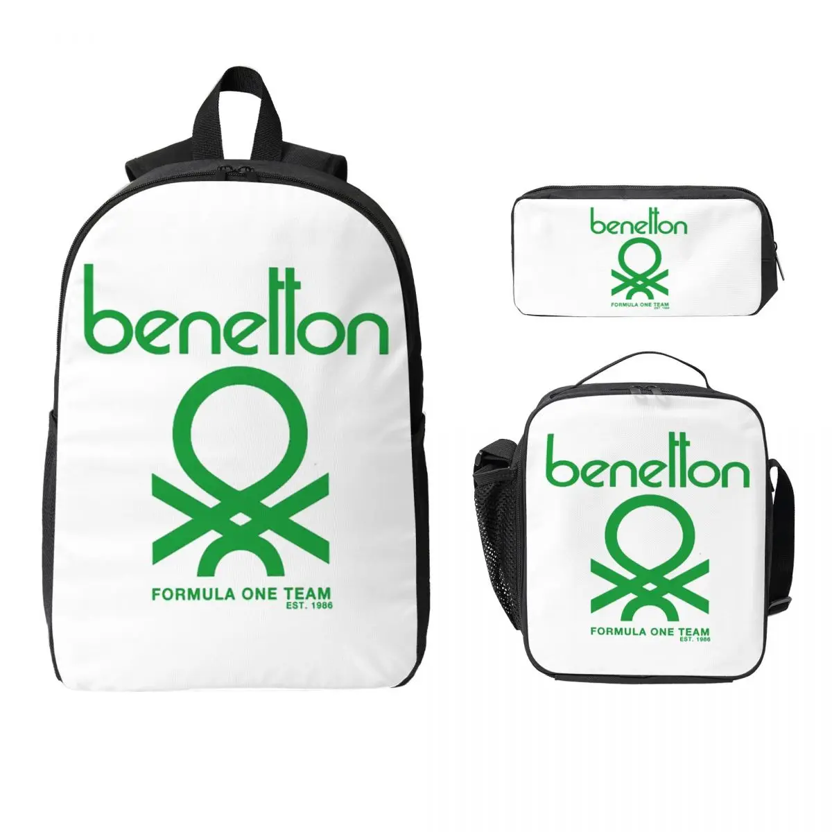 

Benetton Backpack Boys Girls BookBag School Bag Laptop Shoulder Bags 3ps Insulated Lunch Bag Pencil Case