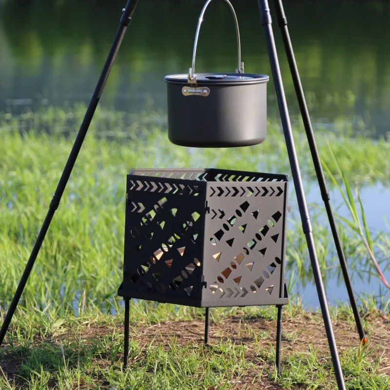 

Портативная складная печь для костра на открытом воздухе, обогреватель для кемпинга, оптовая продажа от производителя, печь на дровах