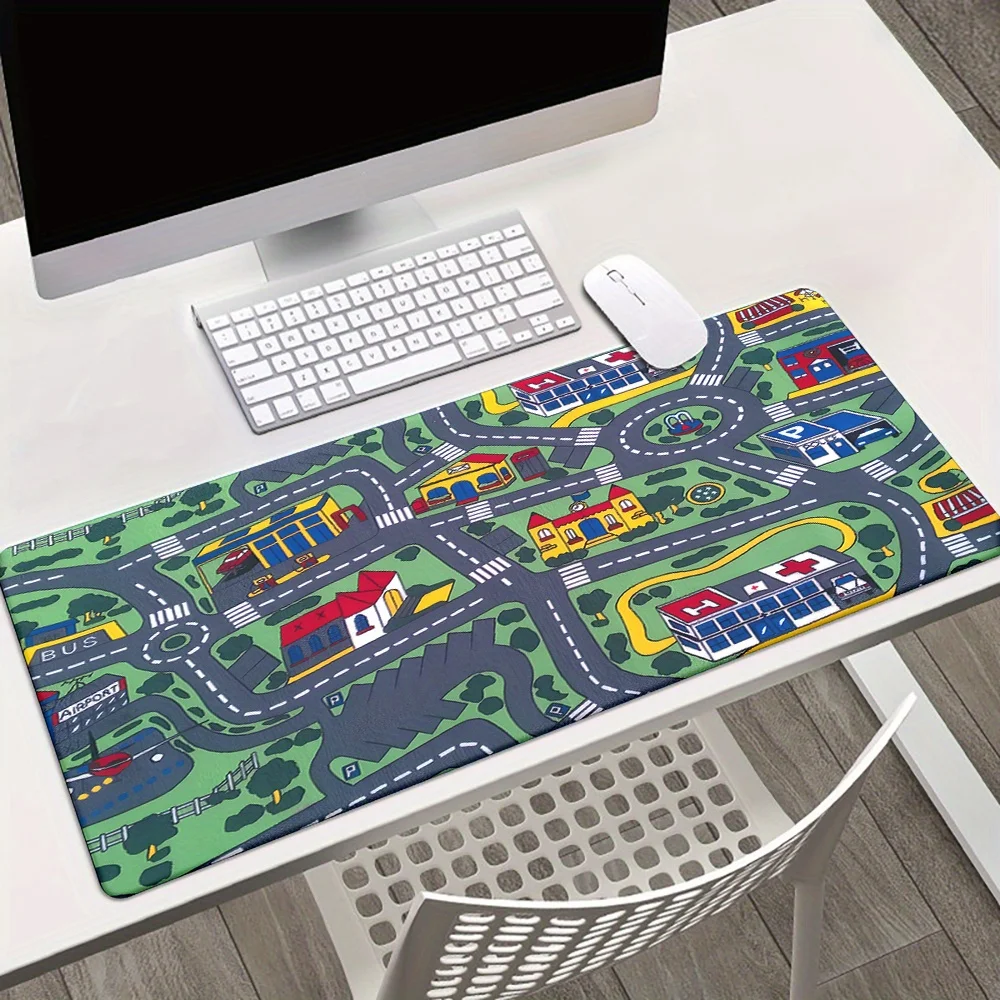 

Игровой коврик для мыши с дизайном карты мира, резиновый, нескользящий, для ПК и компьютера