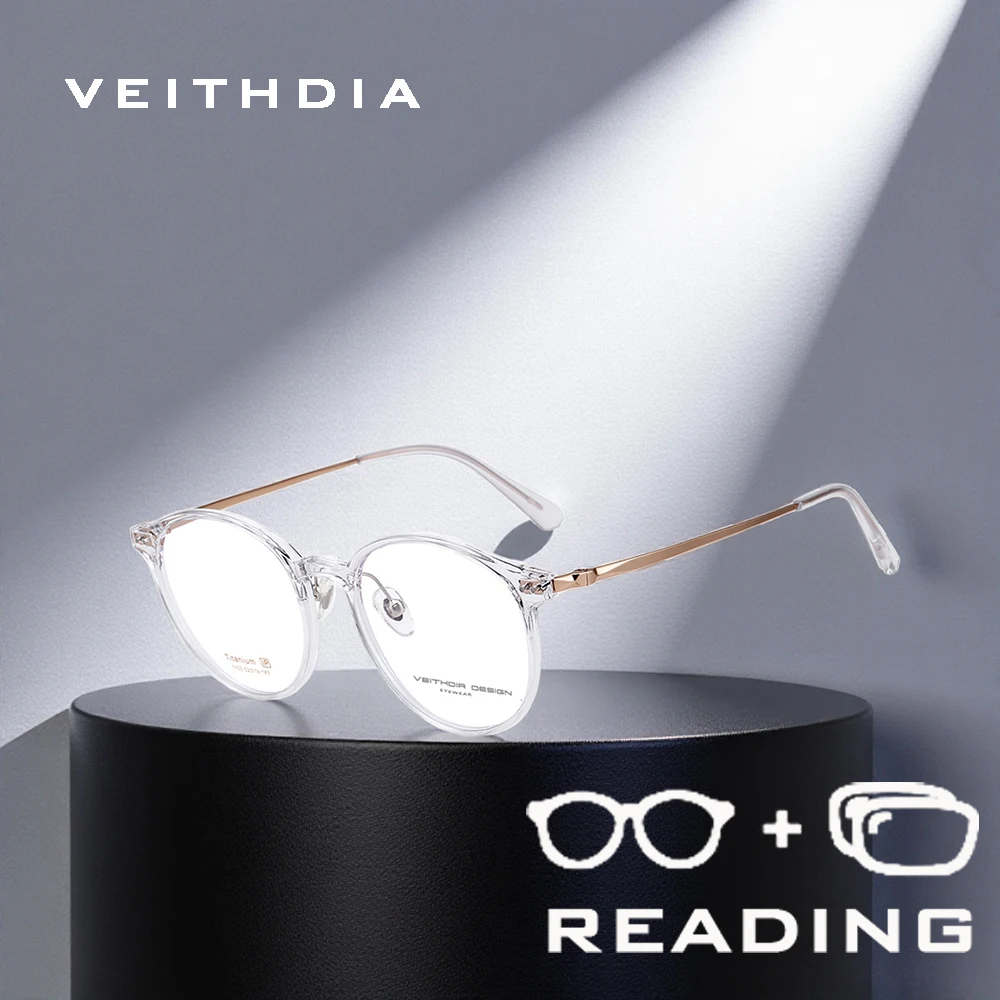 

VEITHDIA новые модные очки для чтения с защитой от синего света в стиле ретро, титановая оправа TR90, поликарбонатные линзы + 1,00 +1,50 +2,00 +2,50 R07103