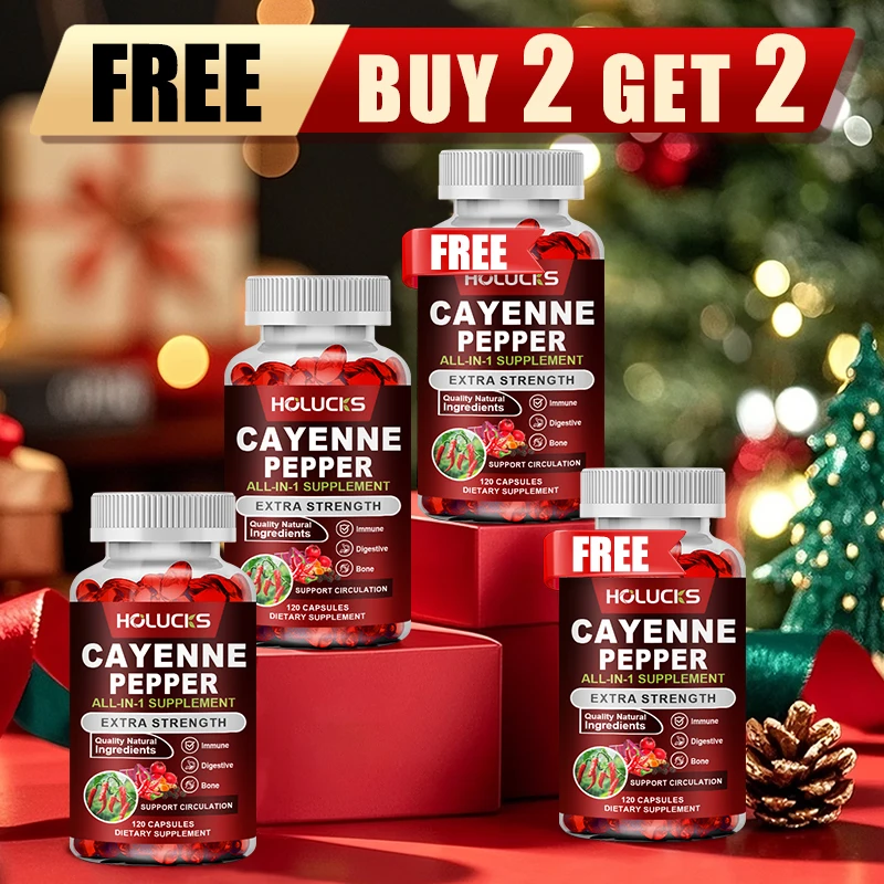

Buy 2 Get 2 Free! Natural Cayenne Pepper Capsules, Support Digestion & Appetite Control, Metabolism, Promotes Healthy Blood Flow