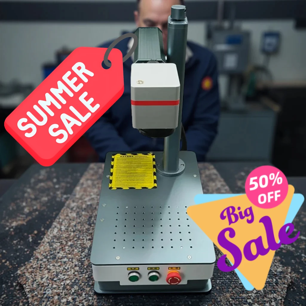 US Stock Mini Raycus Fiber Laser Marking Machine 30W 50W Desktop Nameplate Engraver Local Warehouse Fast Delivery Wood Metal Glass Engraving Milling Router Chuck Machinery