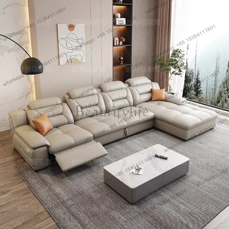 LSItalian Genuine Leather Sofas Luxury Recliner Sectional Designer Floor Sofa Loveseat L Shape Woonkamerbanken Home Furniture