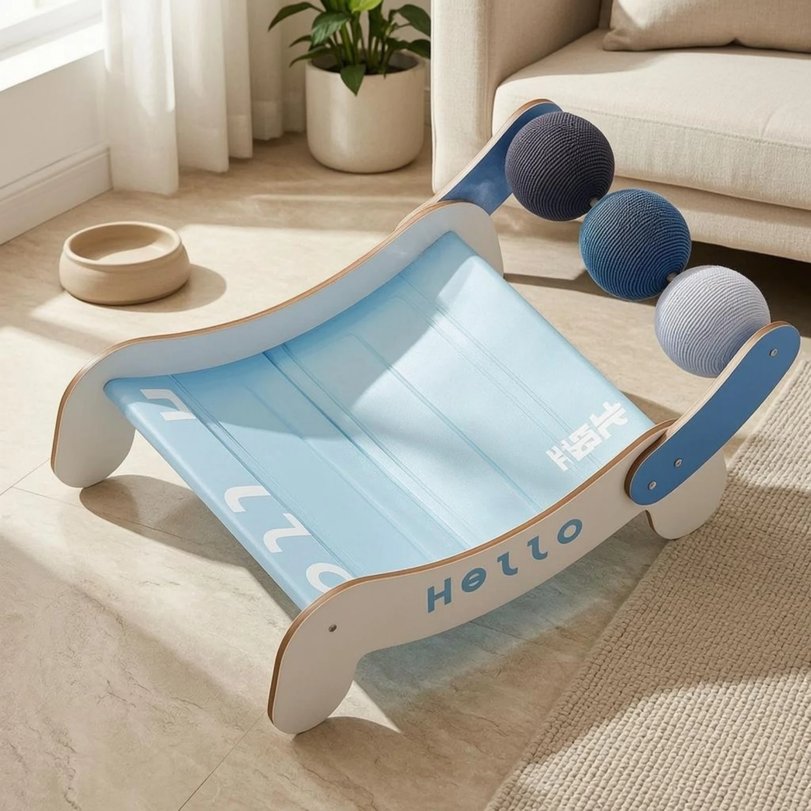 Raised Pet Cooling Lounger Sloped Pet Hammock Bed Feline Cooling Bed Wipeable Raised Feline Cot ventilatedFrame for Indoor