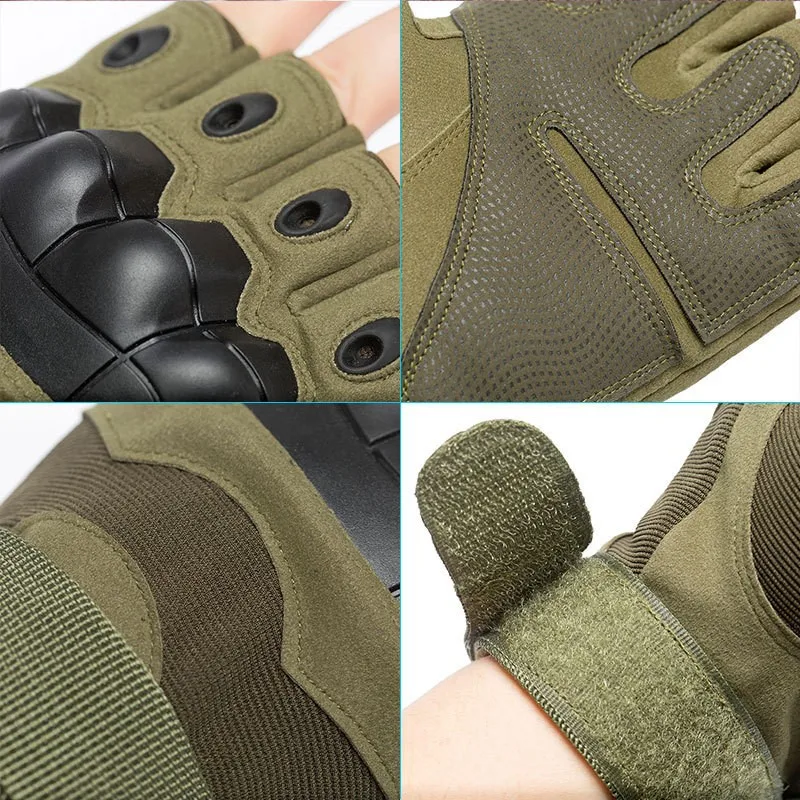 Tactical Full Finger Gloves, Men's Soft Shell Protective Palm Pads, Touch Screen Combat Training, and Combat Operations