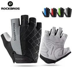 ROCKBROS New Road Bike MTB Gloves Microfiber Wear Resistant Gym Training Fingerless Glove Half Finger Bicycle Cycling Equipment