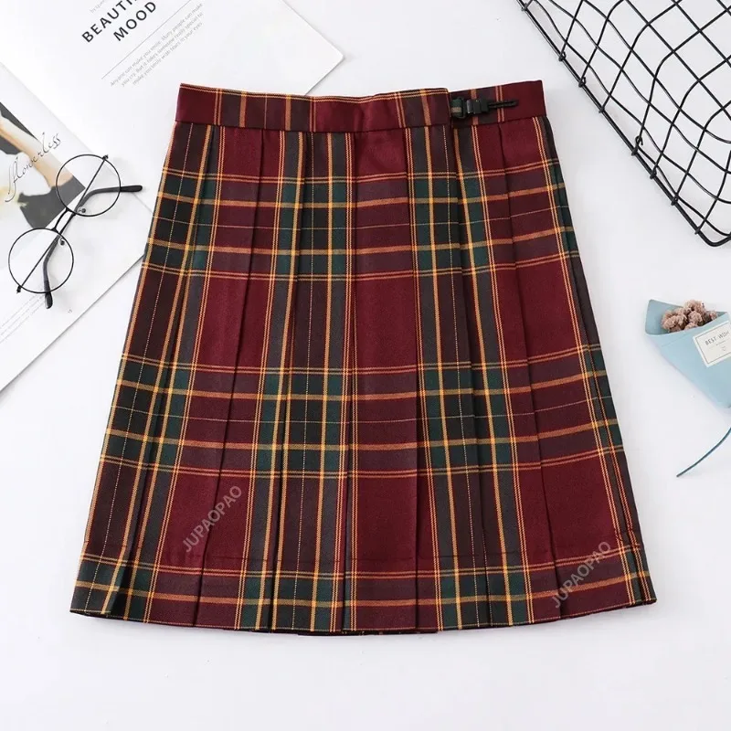 Christmas School Uniform Knit Cardigan Sweater Jk Japanese Style Sailor Plaid Pleated Skirt Anime Cosplay Costume Women New Year