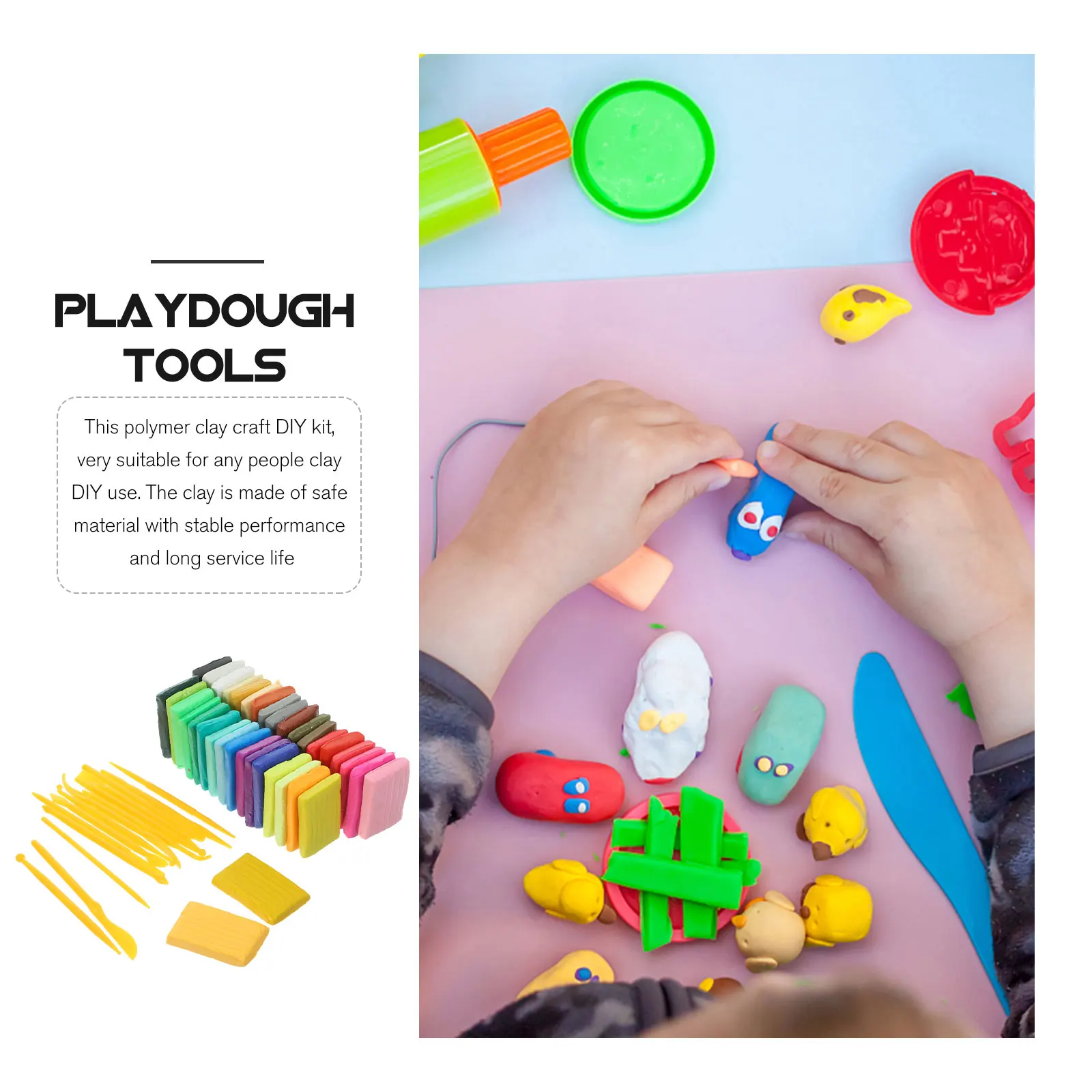 

36 Colors 720g Polymer Set Air Dry Modeling Clay DIY Craft Kit Teens Educational Plaything Bright Color Clay Tools