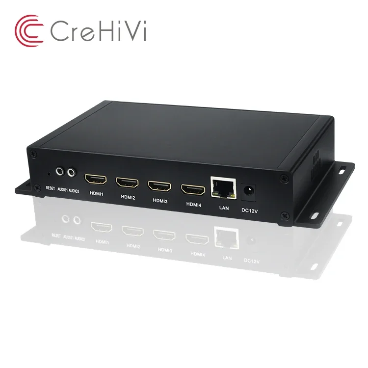 4 channels radio & tv broadcasting equipment h.265 HDMI to IP Encoder 1080P RTMP ONVIF H.264 H264 Encoder for live streaming