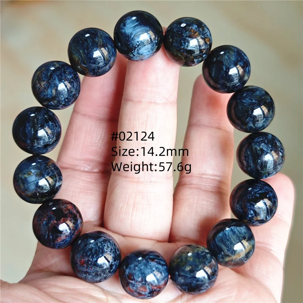 Natural Blue Pietersite Bracelet Women Men Beads Round Beads Chatoyant Cat Eye Fire Pietersite Namibia AAAAAA view 4