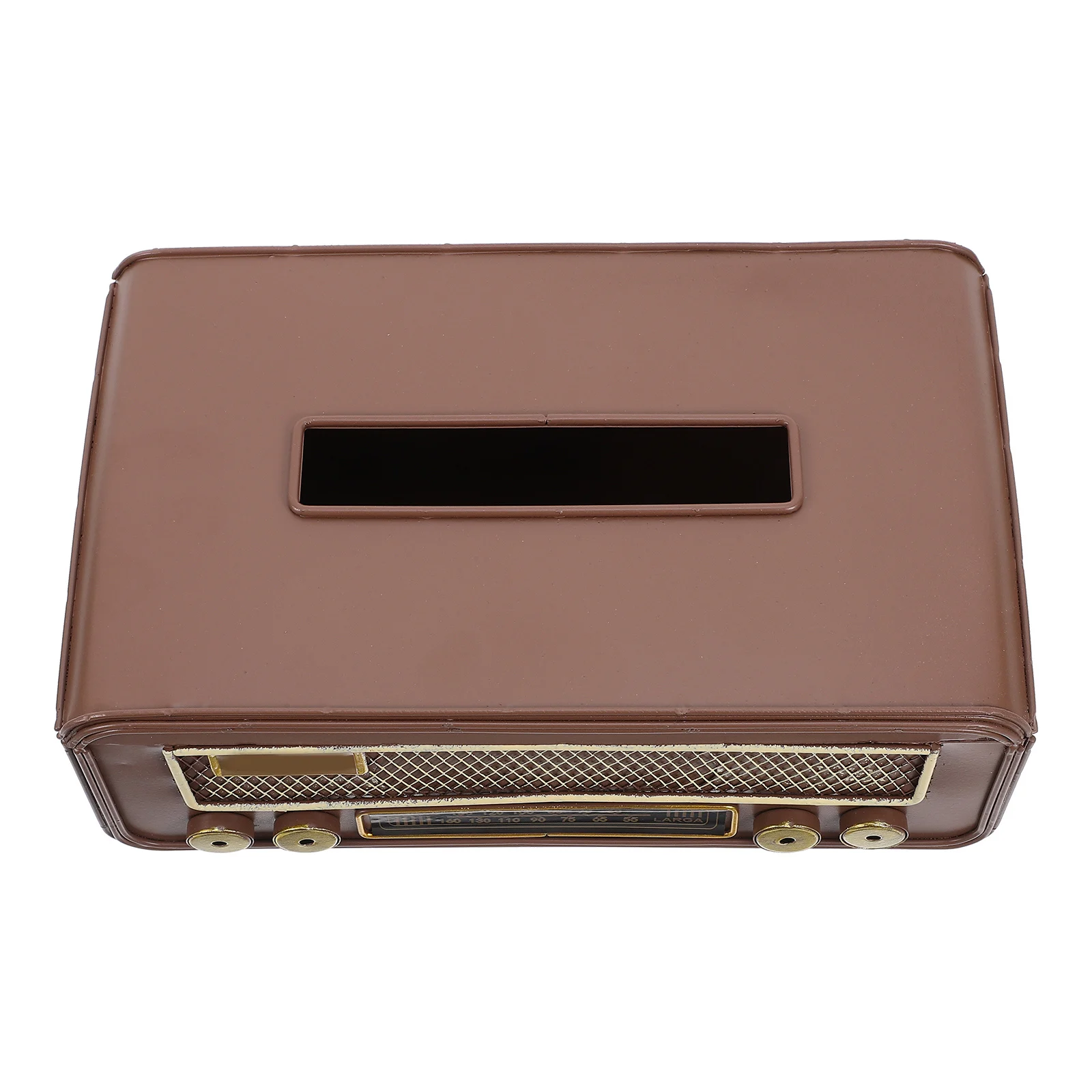 

Retro Tissue Box Paper Holder Decorative Radio Napkin Storage Container Vintage Iron Material Sturdy Wide Opening