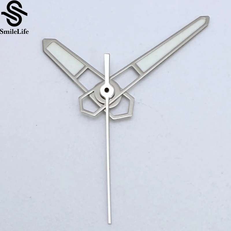 SmileLife polerowane srebrne wskazówki zegarka zielone świecące dopasowanie japonia NH35/NH35A mechanizm automatyczny akcesoria do zegarków mechanicznych