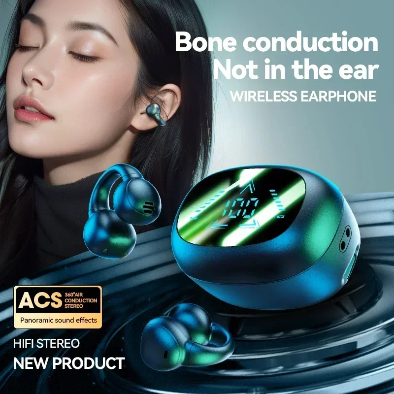 Wireless Headsets Bluetooth Headphones Noise Canceling Earbuds High Quality Bone Conduction Sport Earphones for xiaomi iphone