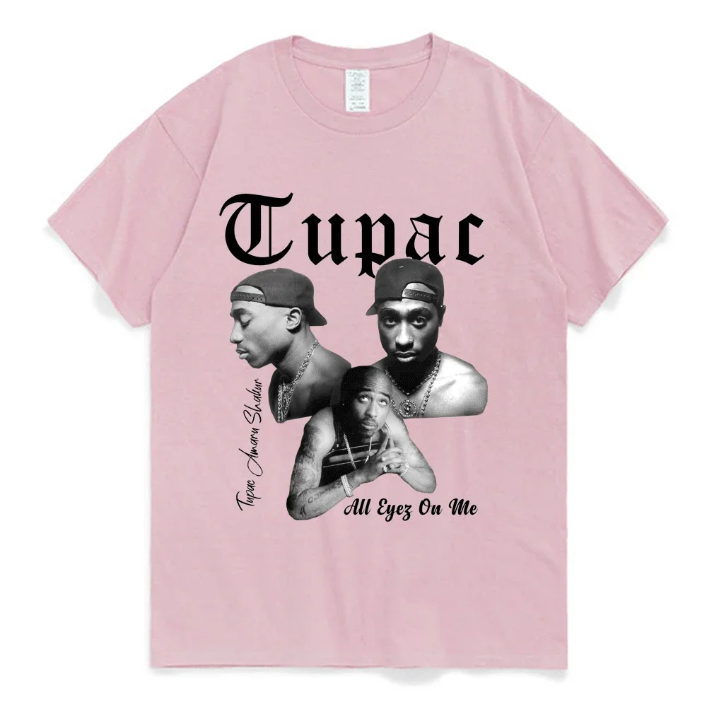 Rapper Tupac 2pac Graphic T Shirt Fashion High Quality Short Sleeves T-shirts Oversized Hip Hop Streetwear Men\'s Cotton T-shirt