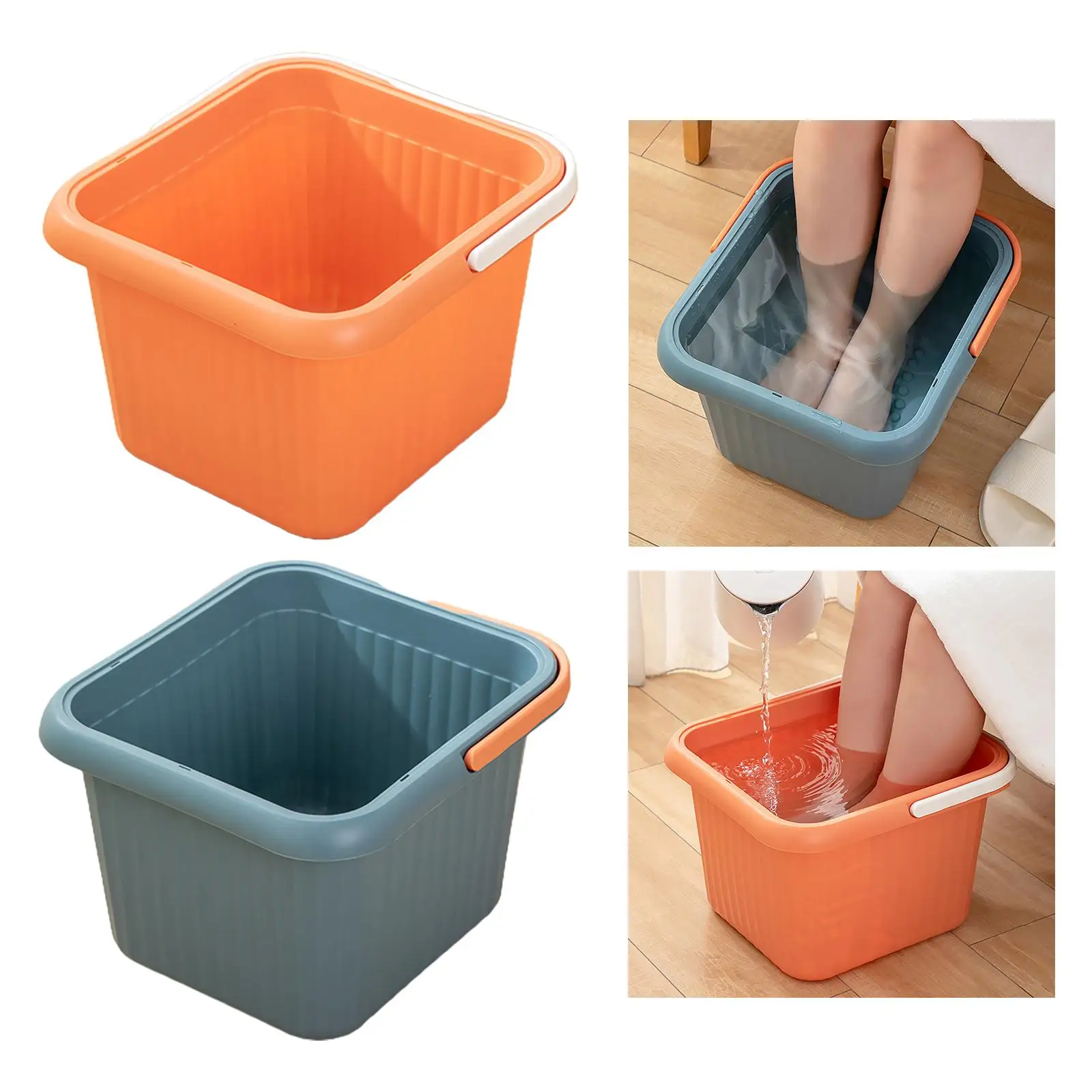 Foot Soaking Bath Basin, Foot Bath SPA Soak Tub, 23.5cm Height, Durable Large Size for Relaxing Foot Soaking Tub Bucket