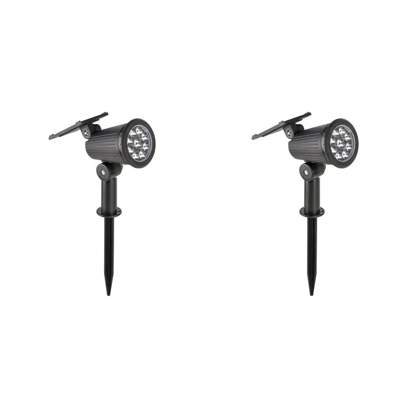 Y42A-2X 9 LED Solar Spotlights Outdoor Solar Landscape Lights IP65 Waterproof Brightness Adjustable