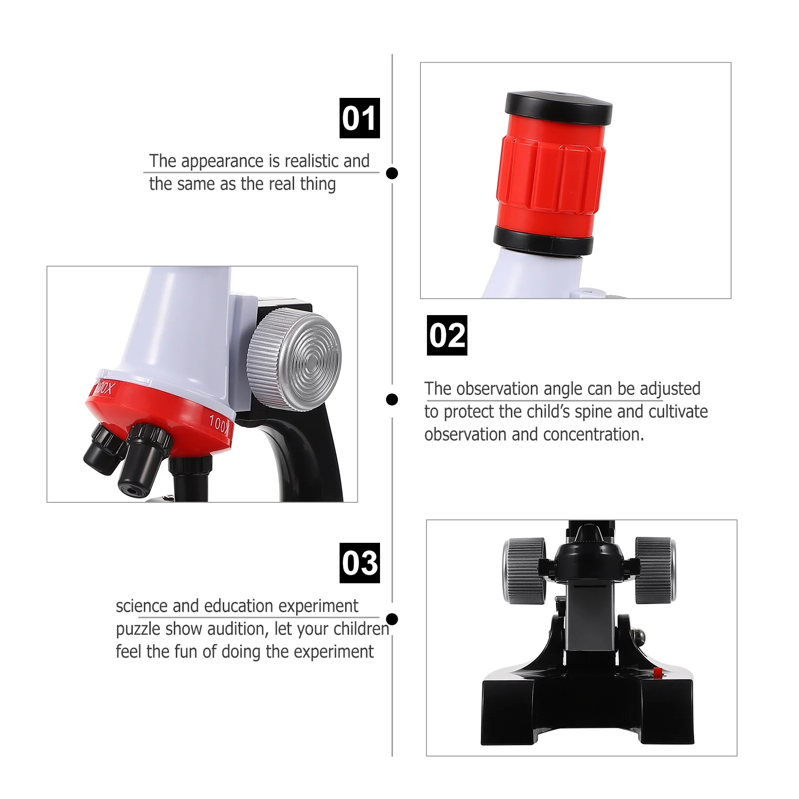 1 conjunto educacional crianças microscópio plástico biológico ferramenta de aprendizagem científica cedo brinquedo educativo biológico