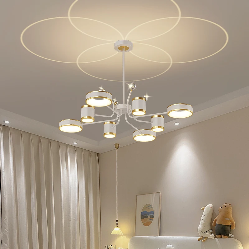 Imagem -04 - Lustre de Teto Quarto Estrela Projeção Atmosfera Moda Lâmpada Salão Nordic Lustre para Teto Led Sala Jantar Preto