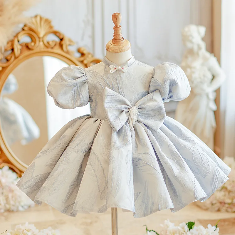 

Summer High end one year old baby girl dress Princess skirt fluffy skirt grace Fashionable and Beautiful Baby Hundred Day Skirt