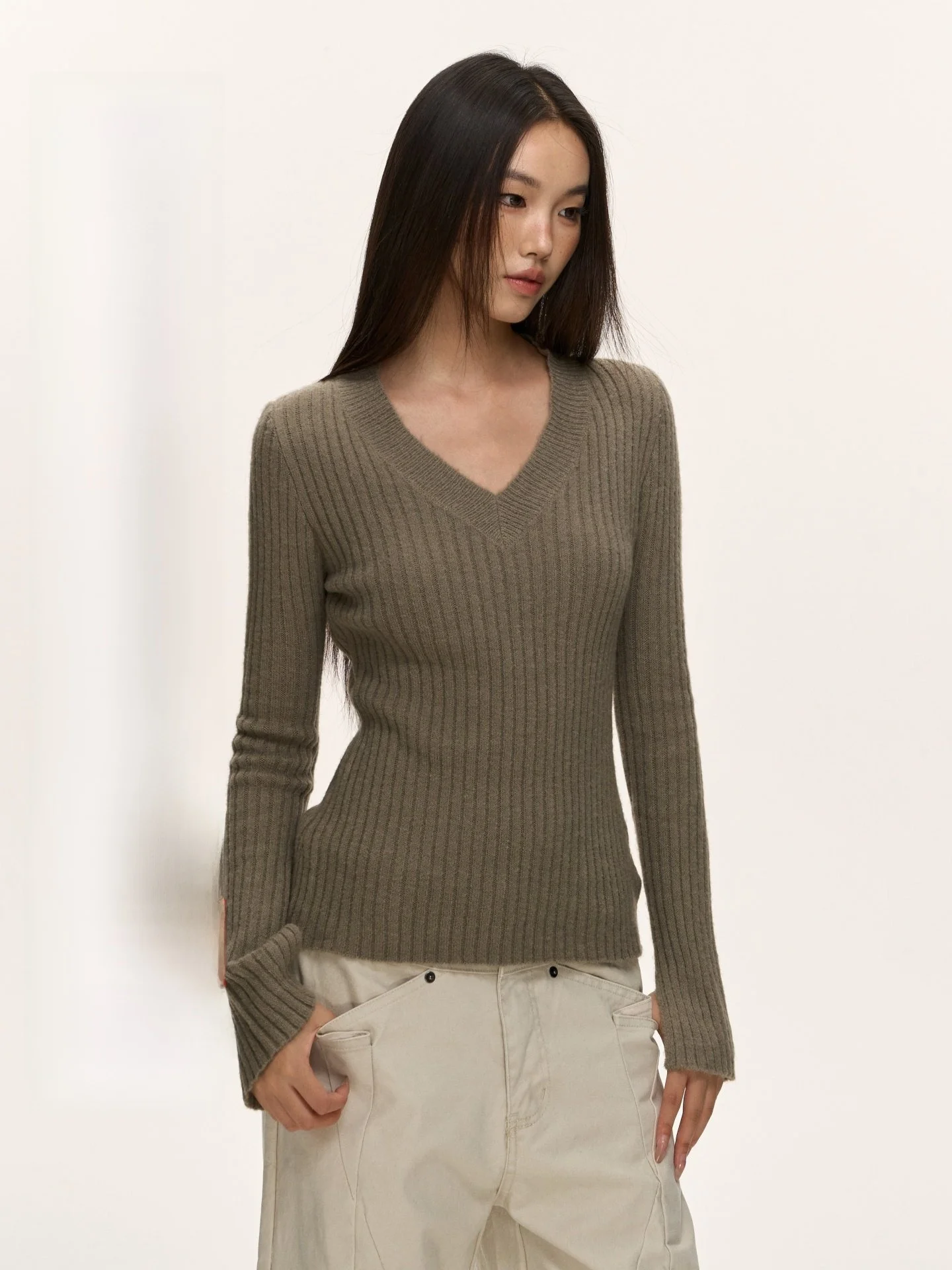 

Женский облегающий трикотажный топ Nova B, повседневный универсальный базовый слой, осень 2025, новинка, для работы и повседневной носки, однотонный, утепленный, длинный рукав