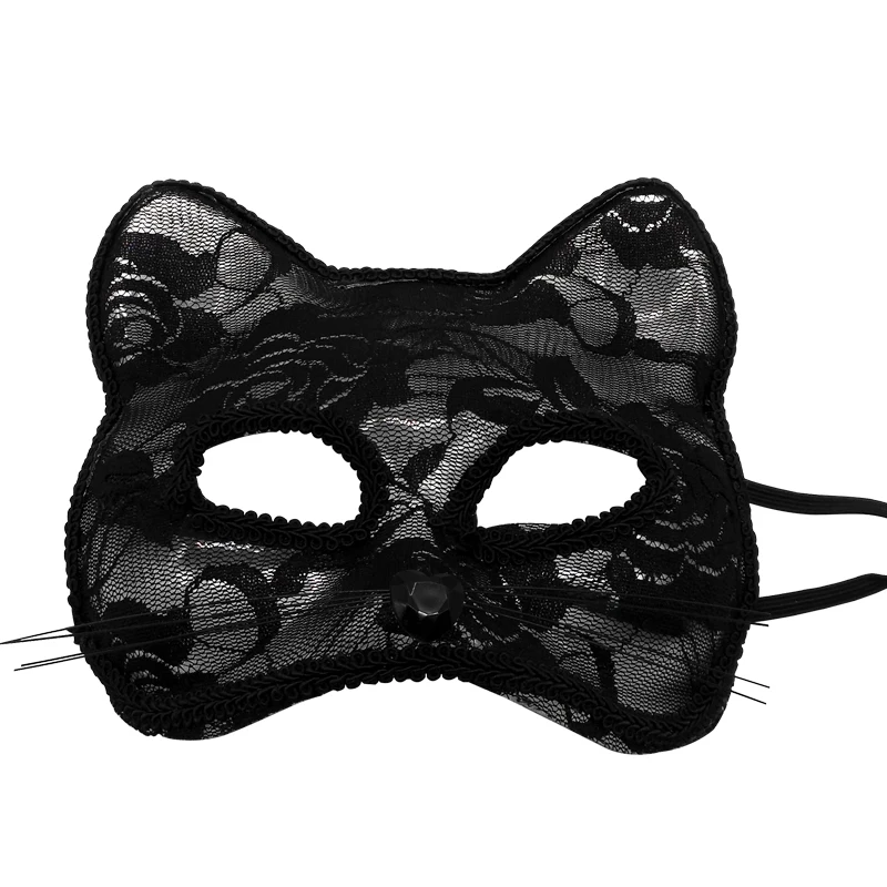Halloween Cosplay Sexy Fox Mask Lace Eye Mask Animal Mask Half Face Women Sexy Cat Mask For Couple Masquerade Ball Party Game