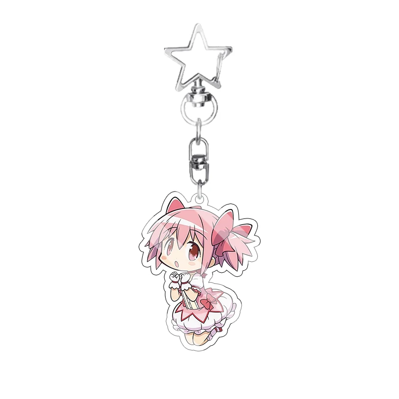 Kawaii Niedliche Kyoko Sakura Sayaka Miki Homura Akemi Puella Magi Madoka Magica Anime Acryl-Schlüsselanhänger Q-Version Anhänger Ornament – Detail 5