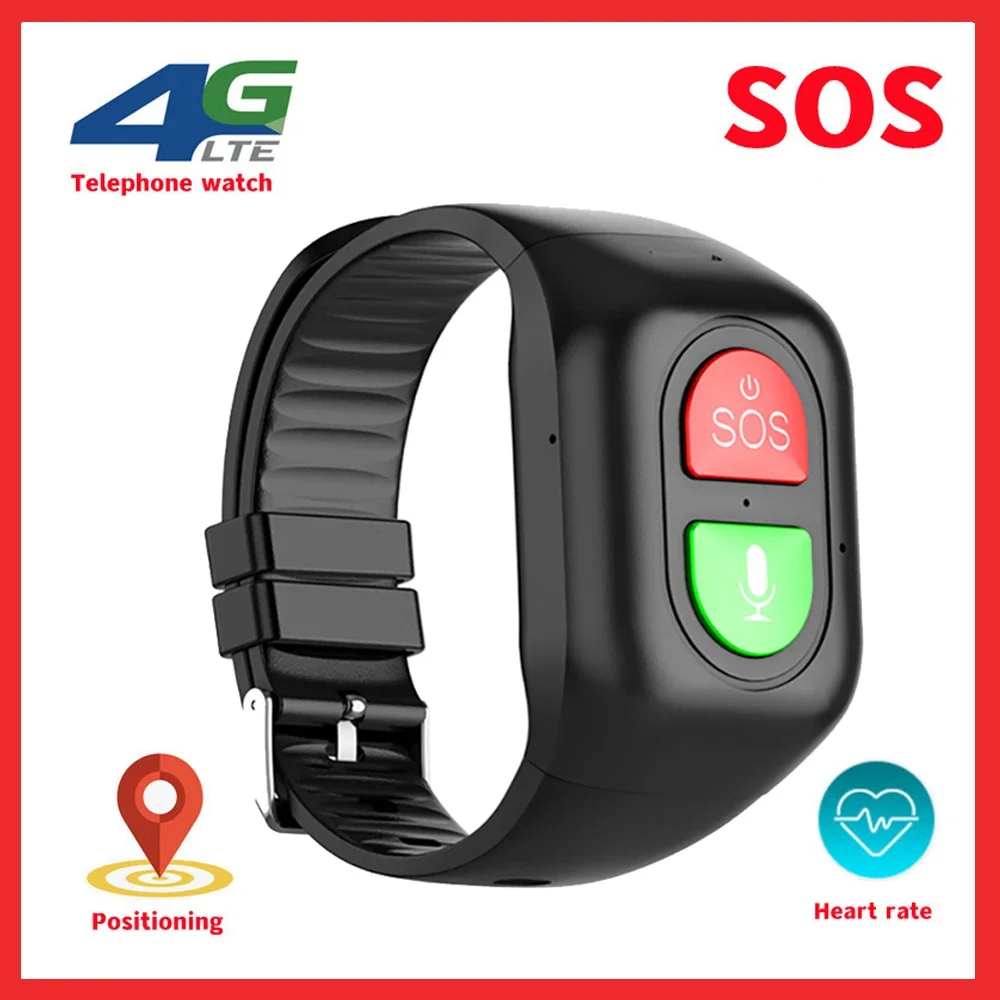 

SOS One Key Call 4G Phone Watch Anti-wandering Tracker Sports Pedometer Bracelet Heart Rate Blood Monitor Elderly GPS Tracker