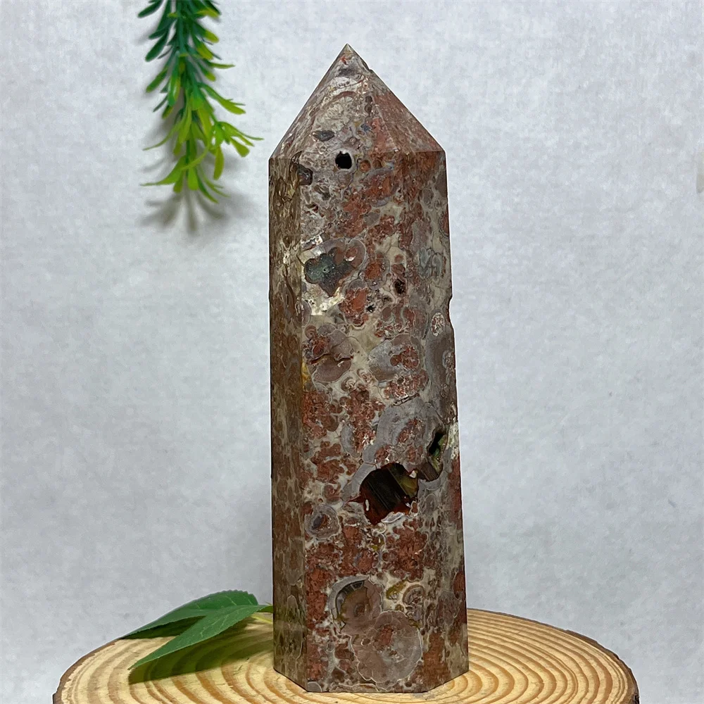 

Crystal Natural Unakite Tower Point Quartz Wand Specimen Gemstone Feng Shui Stone Quartz Energy Mineral Home Decoration Meditat
