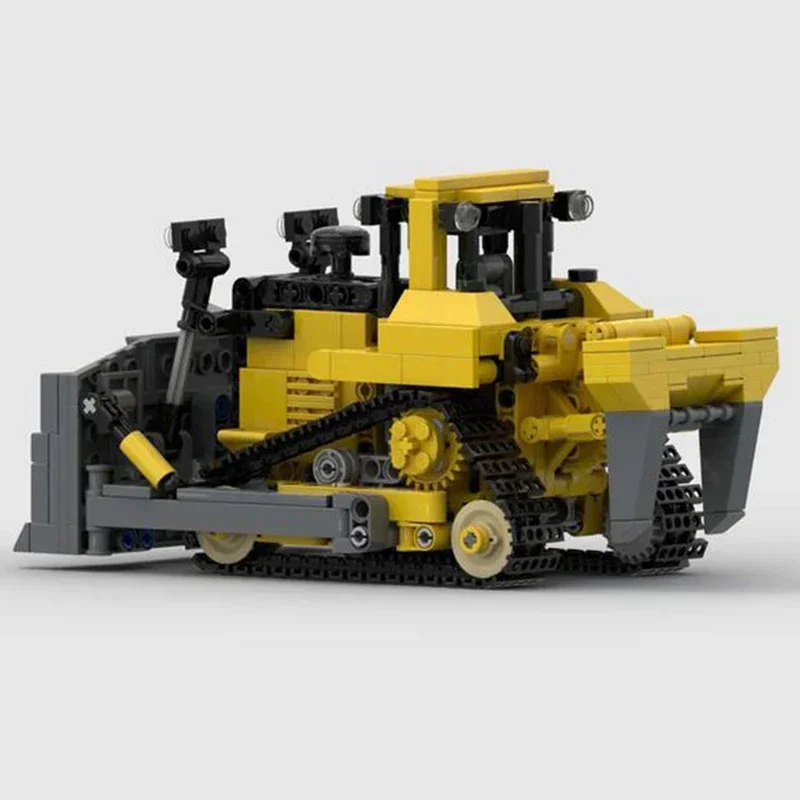 Stadt Auto Modell Moc Gebäude Ziegel Sattelauflieger Dozer KATZE D9 Technologie Modulare Blöcke Geschenke Weihnachten Spielzeug DIY Sets montage