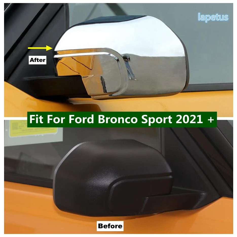 

ABS Chrome Door Rearview Mirror Decoration Protector Shell Cover Housing Trim For Ford Bronco Sport 2021 - 2024 Car Accessories