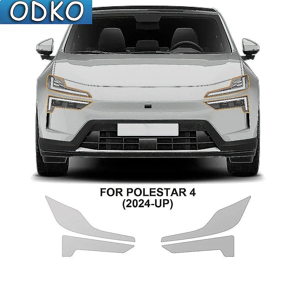 For Polestar 4 2024 2025 Headlight A B Pillars Anti-Scratch Protective TPU Car Sticker Paint Protection Film PPF Transparent