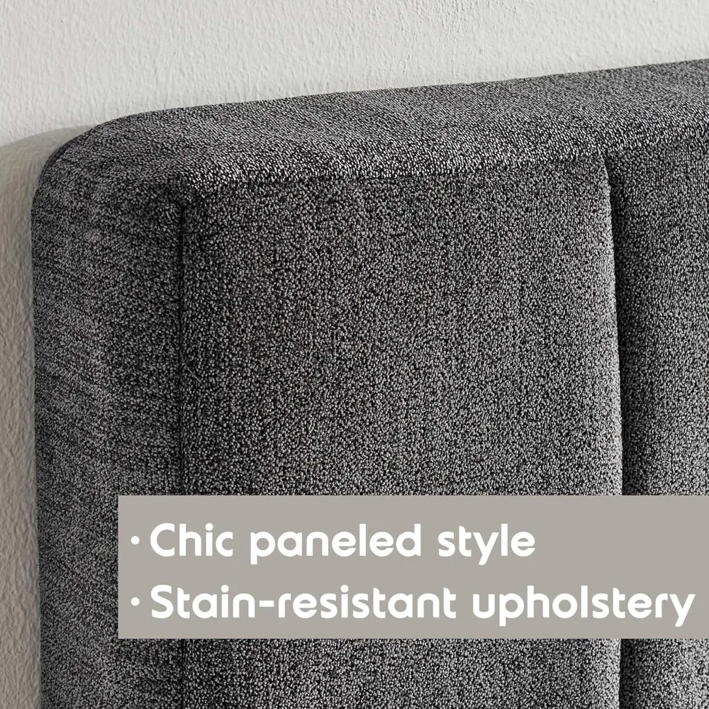 لوح رأسي منجد بحجم كوين - قناة سهلة التجميع مثبتة على الحائط مع صوت ثلاثي الأبعاد لتعزيز راحة النوم