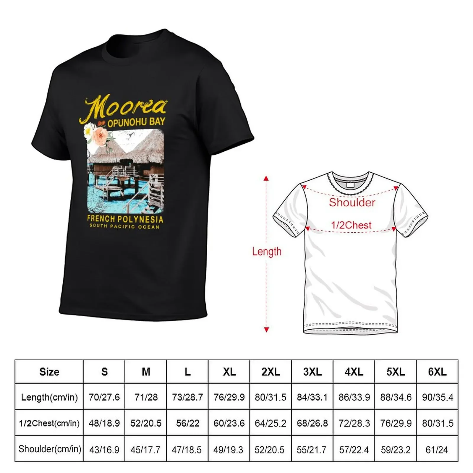 Moorea-Camiseta de Polinesia Francesa Vintage para hombre, ropa estética, camiseta gráfica, ropa de calle vintage