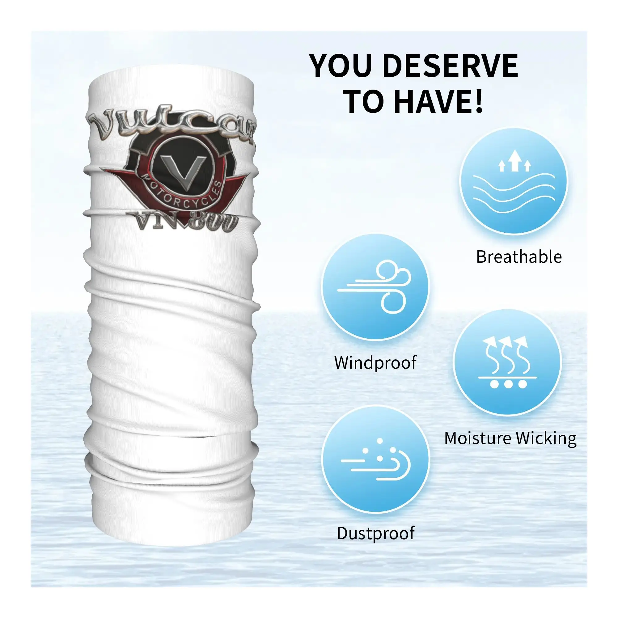 دراجة نارية فولكان VN 800 شعار 3 كروم باندانا الرقبة الجراب مطبوعة وشاح سحري متعدد الوظائف أغطية الرأس تشغيل للجنسين الكبار