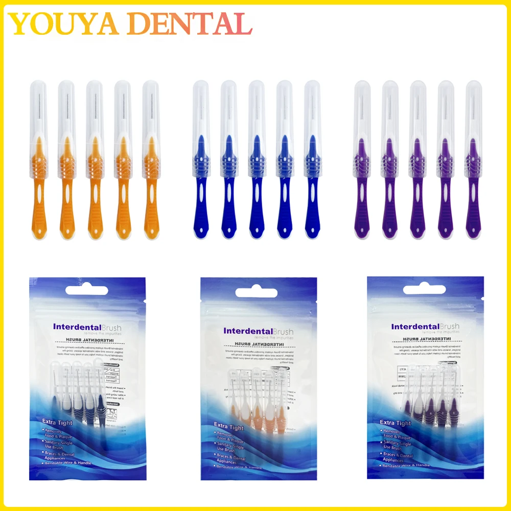 5Pcs Interdental Brush Health Care Tooth Clean Tooth Gap Braces Gap Straight Orthodontic Interdental Brushes Dental Teeth Brush