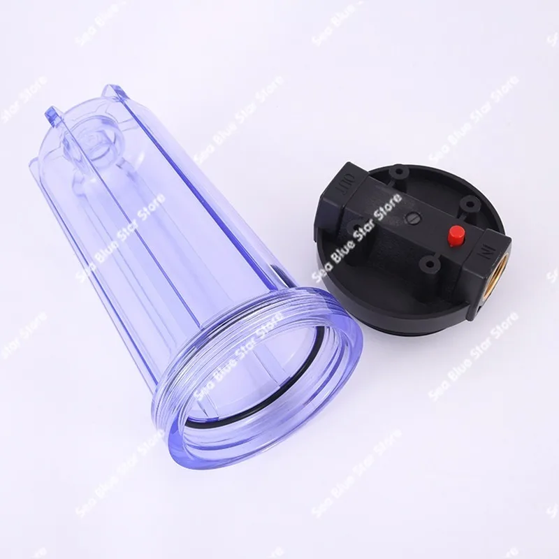10 inch medium fat transparent filter bottle water purifier front filter pipe filter 4/6/1 inch copper port